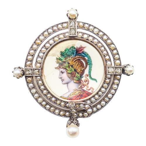 BROCHE CON PERLAS DEL S.XIX