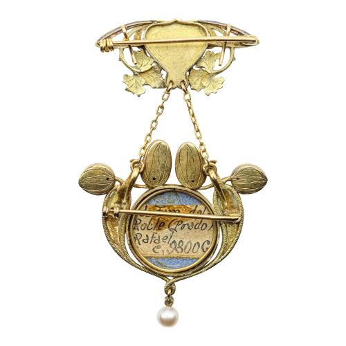 BROCHE FRANCÉS ART NOUVEAU CON ESMALTES, PPS. DEL S.XX