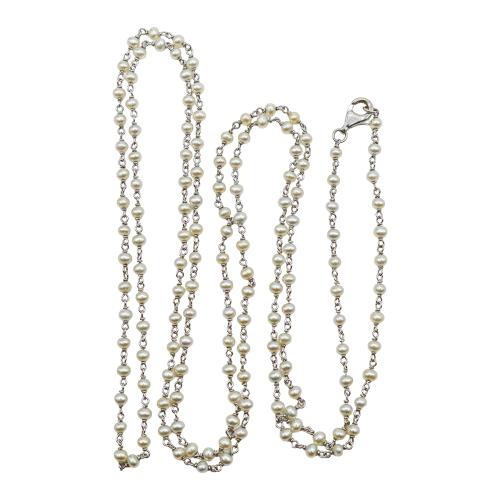 COLLAR LARGO TIPO ROSARIO CON PERLAS