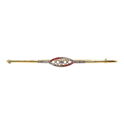 BROCHE ALFILER CON DIAMANTES, AÑOS 30