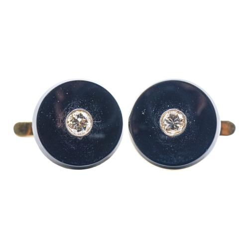 PENDIENTES DE ÓNIX Y DIAMANTES, AÑOS 30