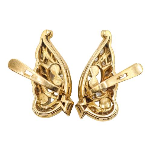 PENDIENTES CON DIAMANTES Y PERLAS, DE LOS AÑOS 30