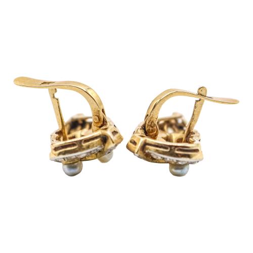PENDIENTES CON DIAMANTES Y PERLAS, DE LOS AÑOS 30