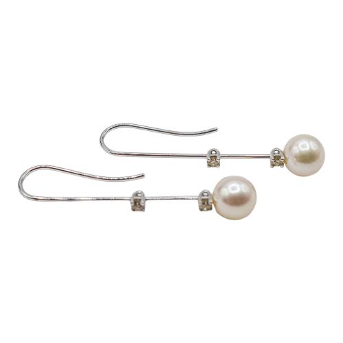 PENDIENTES LARGOS CON PERLAS Y BRILLANTES