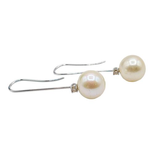 PENDIENTES LARGOS CON PERLAS Y BRILLANTES