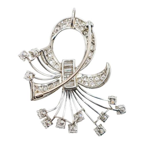 BROCHE COLGANTE CON DIAMANTES, AÑOS 70