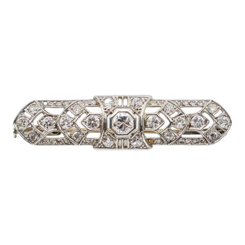 BROCHE ALFILER CON DIAMANTES, AÑOS 30