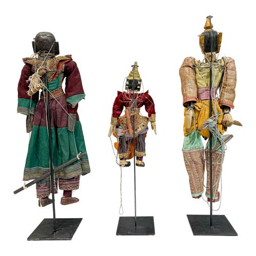 TRES MARIONETAS TAILANDESAS DE MEDIADOS DE S. XX