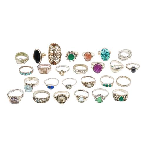 COLECCIÓN DE 25 ANILLOS DE PLATA