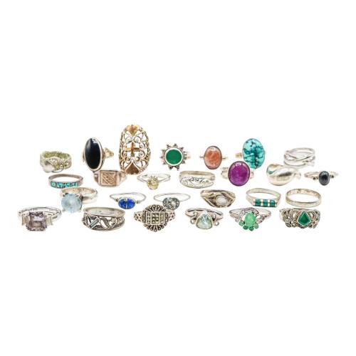 COLECCIÓN DE 25 ANILLOS DE PLATA