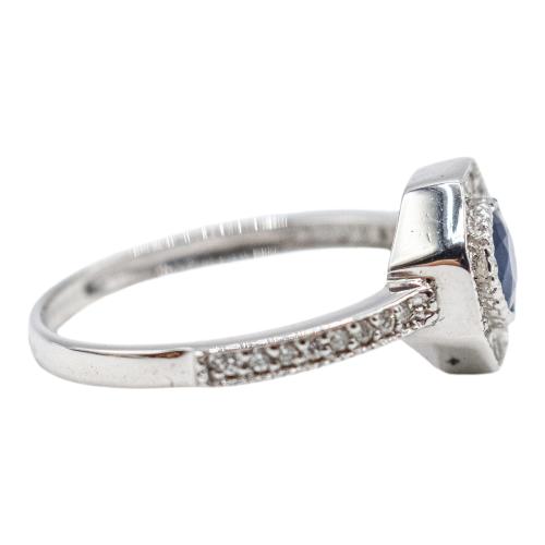 ANILLO ROSETÓN CON ZAFIRO Y BRILLANTES
