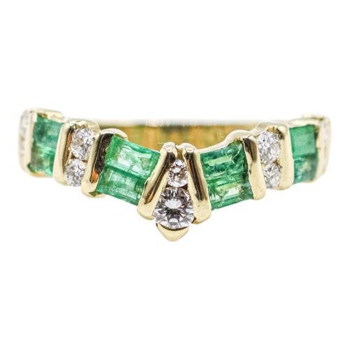 ANILLO CON ESMERALDAS Y BRILLANTES