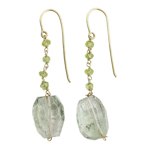 PENDIENTES LARGOS CON OLIVINAS