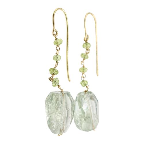 PENDIENTES LARGOS CON OLIVINAS