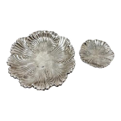 DOS CENTRO DE MESA EN PLATA DEL ÚLTIMO CUARTO DEL S.XX