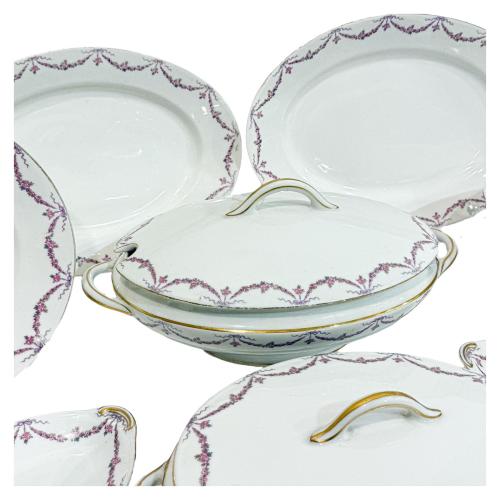 VAJILLA DE PORCELANA FRANCESA DE LIMOGES DE MEDIADOS S. XX