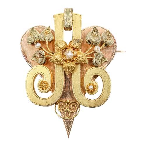 BROCHE ALFONSINO DE FINALES DEL S.XIX
