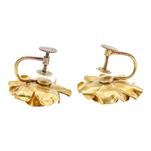 PENDIENTES FLORES CON PERLAS, MED. S.XX