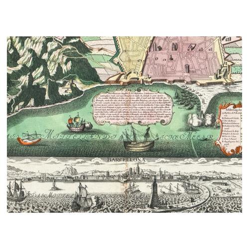 MAPA DE LA CIUTAT DE BARCELONA CIRCA 1750