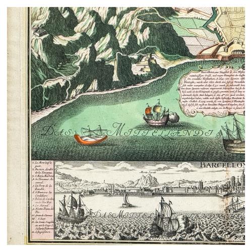 MAPA DE LA CIUTAT DE BARCELONA CIRCA 1750