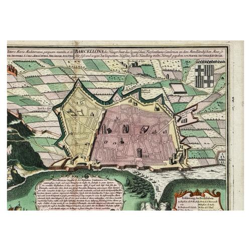 MAPA DE LA CIUTAT DE BARCELONA CIRCA 1750