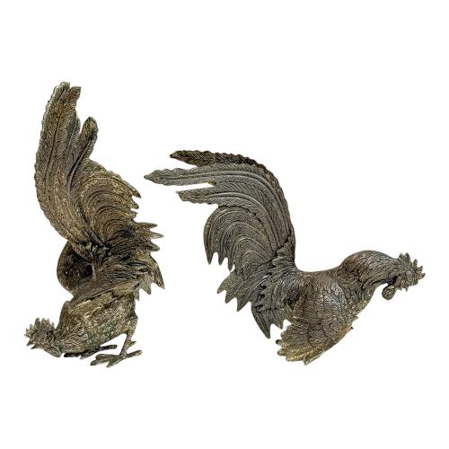 PAREJA DE GALLOS DE PELEA DE LOS AÑOS 60