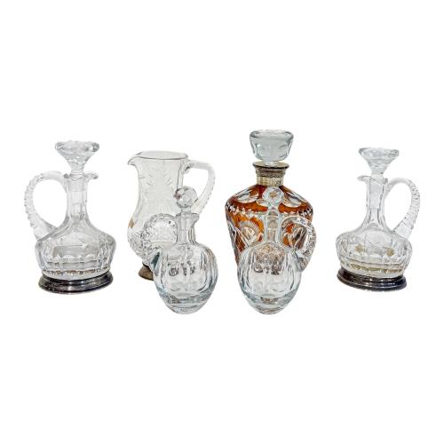 CONJUNTO DE PIEZAS DE CRISTAL Y PLATA AÑOS 70