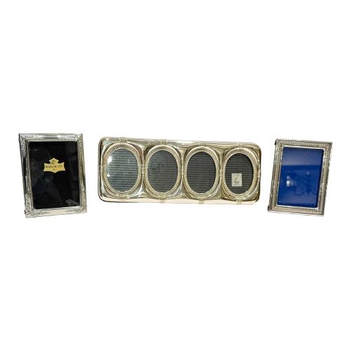 DOS MARQUITOS Y MARCO PORTAFOTOS DE PLATA AÑOS 80
