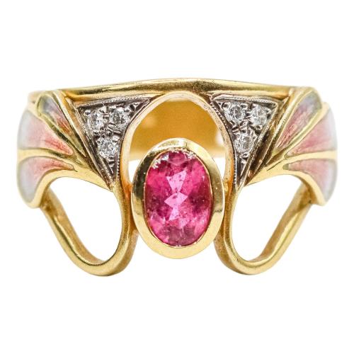 SORTIJA CON TURMALINA ROSA DE MASRIERA