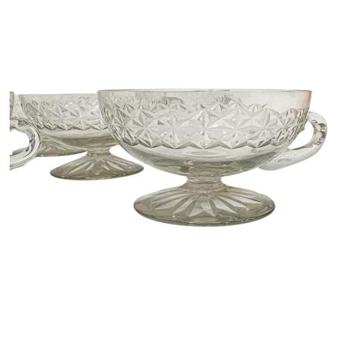 CONJUNTO DE 11 TACITAS EN CRISTAL DE MEDIADOS DEL S.XX