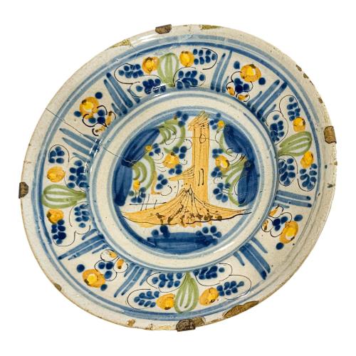 PLATO DE CERÁMICA ITALIANA DE SAVONA S. XVII