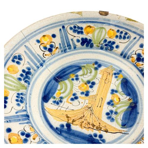 PLATO DE CERÁMICA ITALIANA DE SAVONA S. XVII