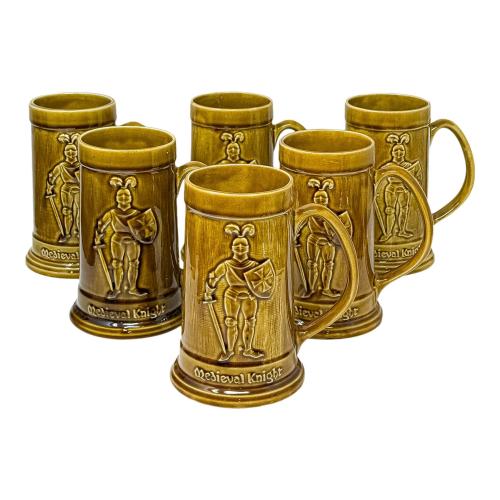 SEIS JARRAS DE CERVEZA INGLESAS DE MEDIADOS DEL S.XX