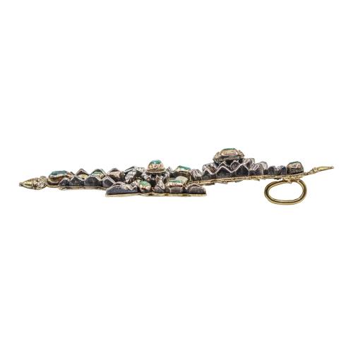 COLGANTE "ARRECADA" CON ESMERALDAS Y DIAMANTES, DEL S.XIX