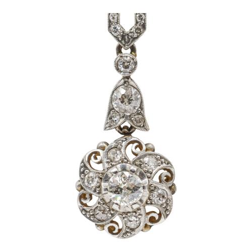 PENDIENTES LARGOS CON DIAMANTES, AÑOS 30