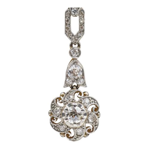 PENDIENTES LARGOS CON DIAMANTES, AÑOS 30