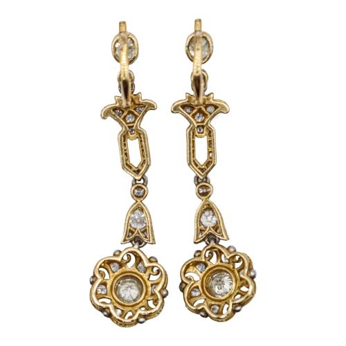 PENDIENTES LARGOS CON DIAMANTES, AÑOS 30