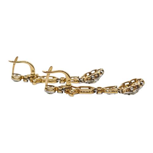 PENDIENTES LARGOS CON DIAMANTES, AÑOS 30