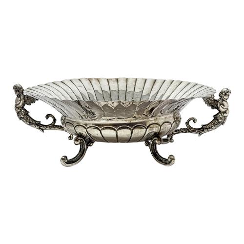 CENTRO DE MESA EN PLATA DE MEDIADOS DEL S.XX