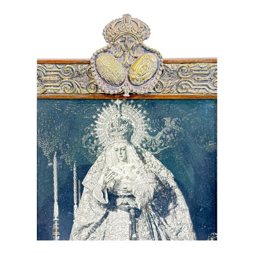 MARCO CON ANAGRAMA DE LA VIRGEN MARIA DE MEDIADOS S.XX