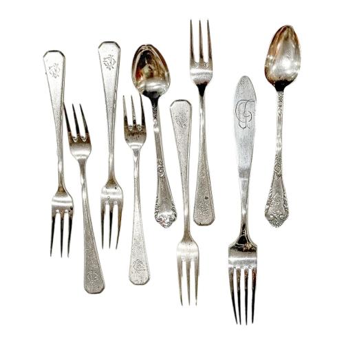 CONJUNTO DE CUBIERTOS EN PLATA DEL PRIMER TERCIO DEL S.XX