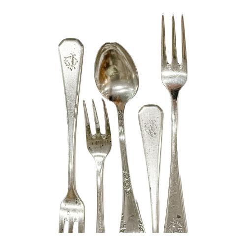 CONJUNTO DE CUBIERTOS EN PLATA DEL PRIMER TERCIO DEL S.XX