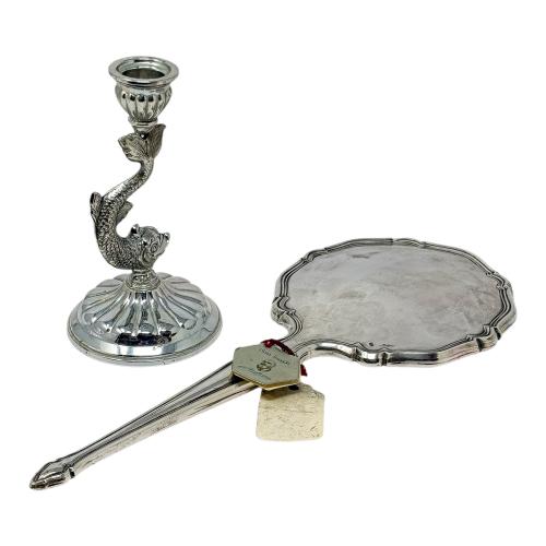 ESPEJO DE MANO Y CANDELERO DEL ÚLITMO CUARTO DEL S.XX