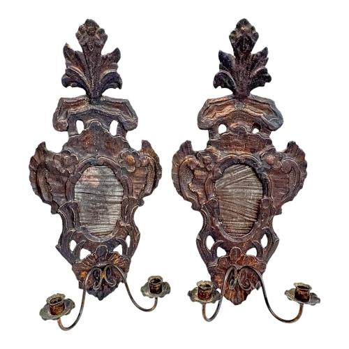 PAREJA DE ESPEJOS CORNUCOPIAS DE ESTILO BARROCO