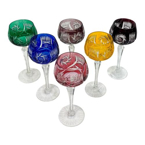 SEIS COPAS EN CRISTAL DE BOHEMIA, DE MEDIADOS S.XX