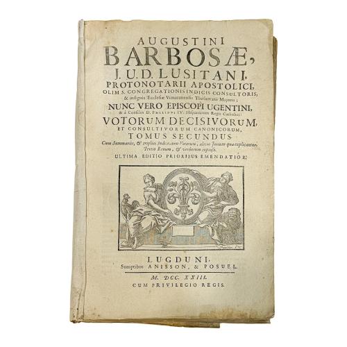 LIBRO DE DERECHO CANÓNICO DE 1723