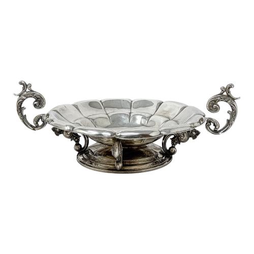 CENTRO DE MESA EN PLATA DE MEDIADOS DEL S.XX