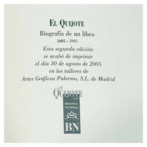 EL QUIJOTE BIOGRAFÍA DE UN LIBRO 1605-2005