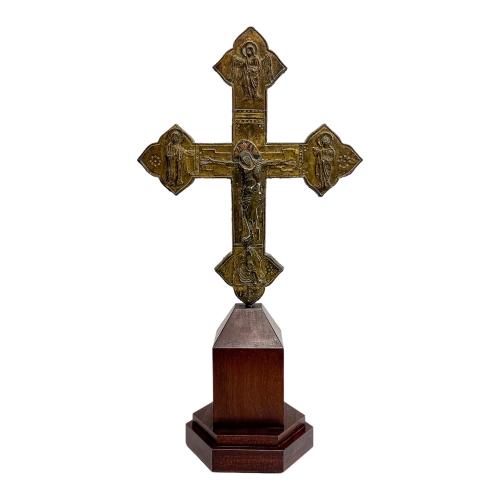 CRUZ PROCESIONAL O DE ALTAR ITALIANA DEL SIGLO XIV