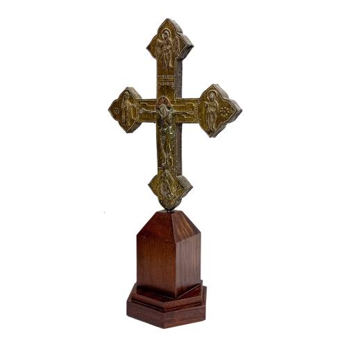 CRUZ PROCESIONAL O DE ALTAR ITALIANA DEL SIGLO XIV